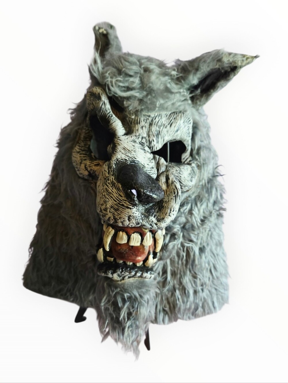 Furry Gray Big Bad Wolf Wolf Halloween Costume Head